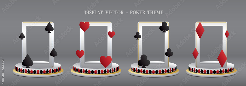 Fototapeta Poker tematu wyświetlania sceny 3D ilustracji wektorowych.