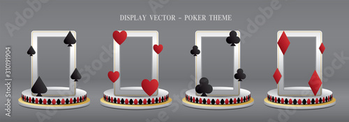 Poker theme display stage 3D illustration vector.