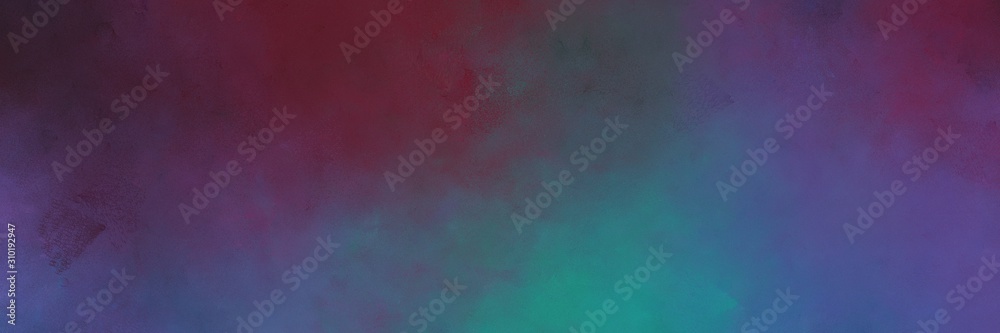 vintage abstract painted background with dark slate blue, teal blue and very dark magenta colors and space for text or image. can be used as header or banner