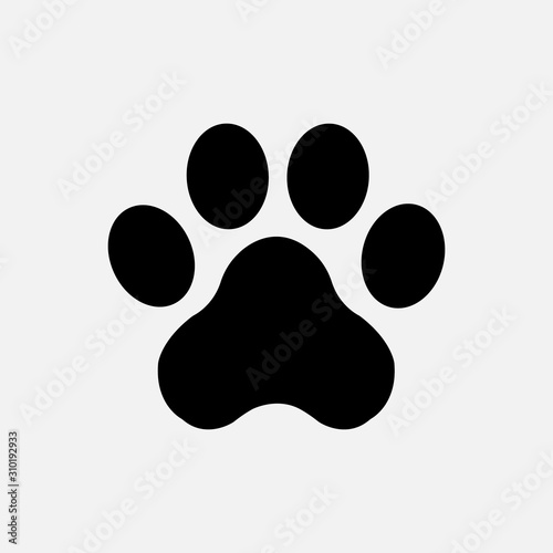 animal footprint dog icon black simple flat vector illustration eps10 isolated on white background