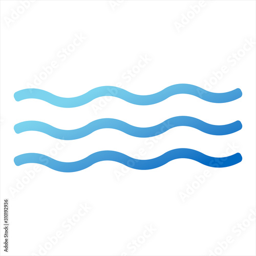 waves water aqua icon. Blue gradient simple flat vector illustration eps10 isolated on white background