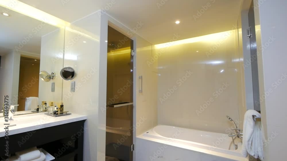 Modern and Stylish Bathroom with white Colour Decoration Modern and Stylish Bathroom with white Colour Decoration