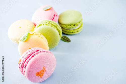 Bright colorful macarons
