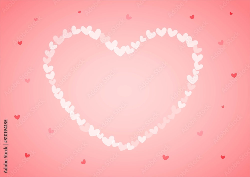 Valentines day vector background with pink heart shape