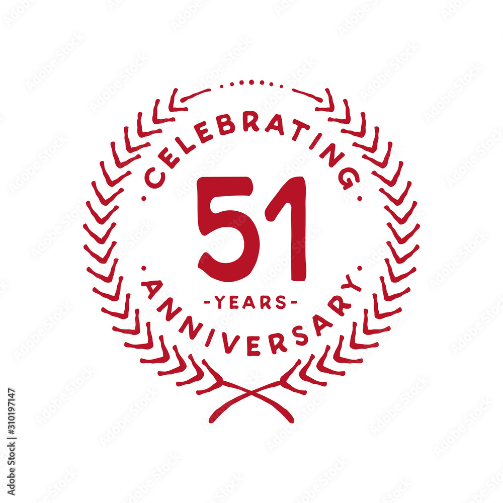 51 years design template. 51st logo. Vector and illustration.