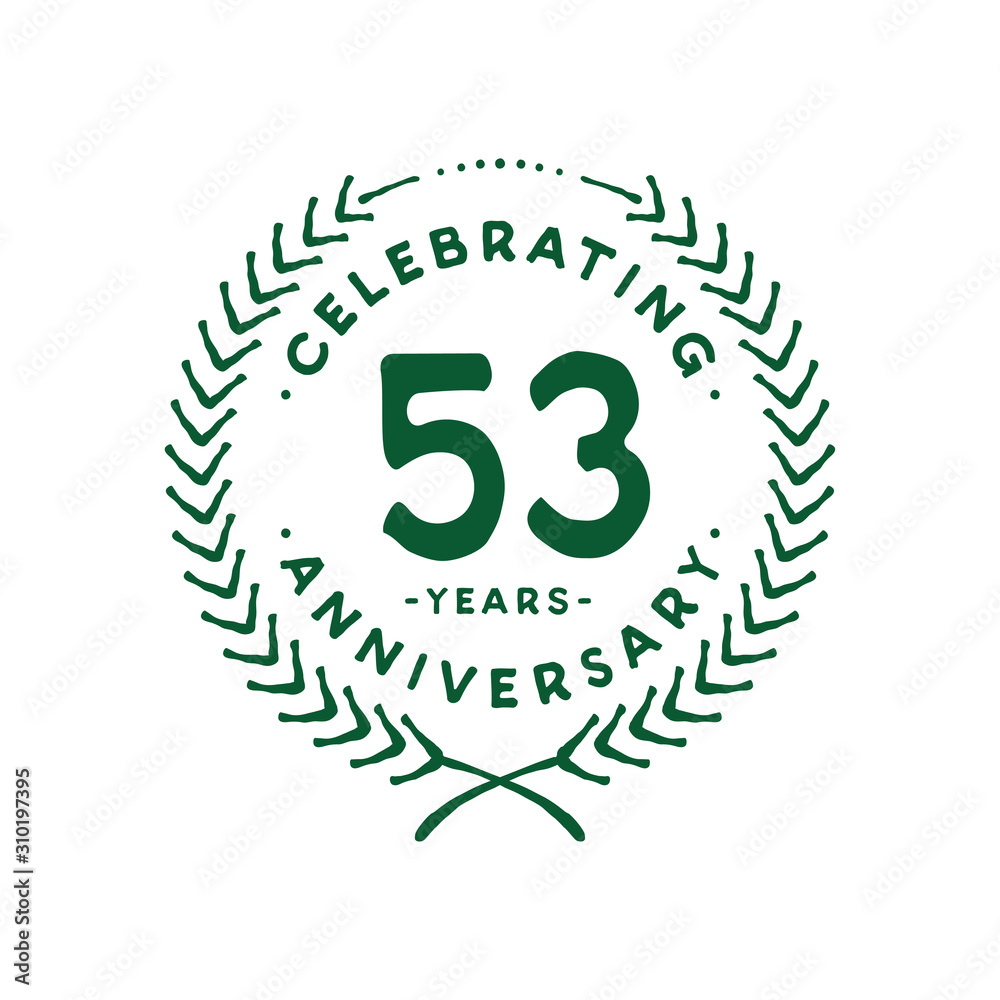 53 years design template. 53rd logo. Vector and illustration. 53 years design template. 53rd logo. Vector and illustration.