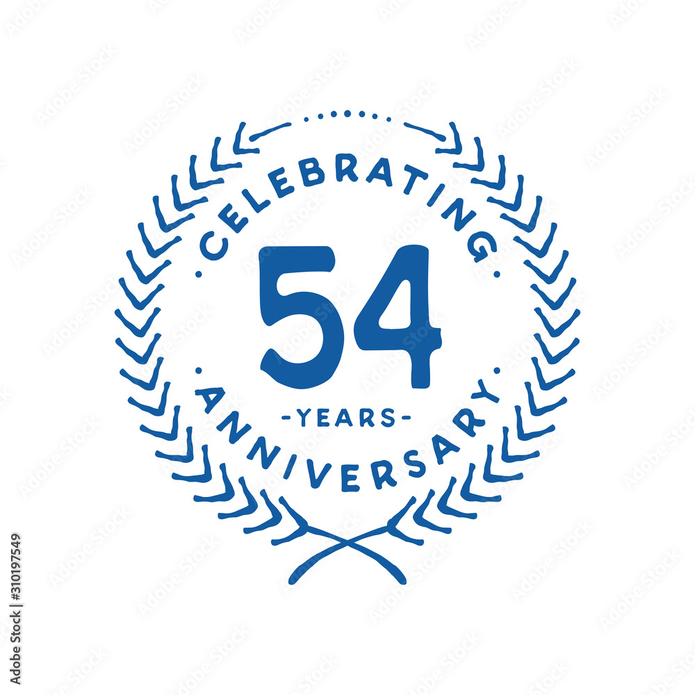 54 years design template. 54th logo. Vector and illustration. 54 years design template. 54th logo. Vector and illustration.