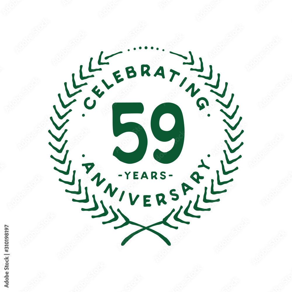 59 years design template. 59th logo. Vector and illustration.