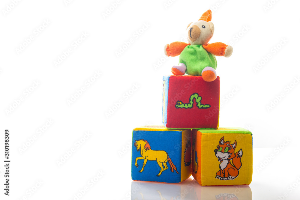 Obraz premium Set of kid toys isolated on white background