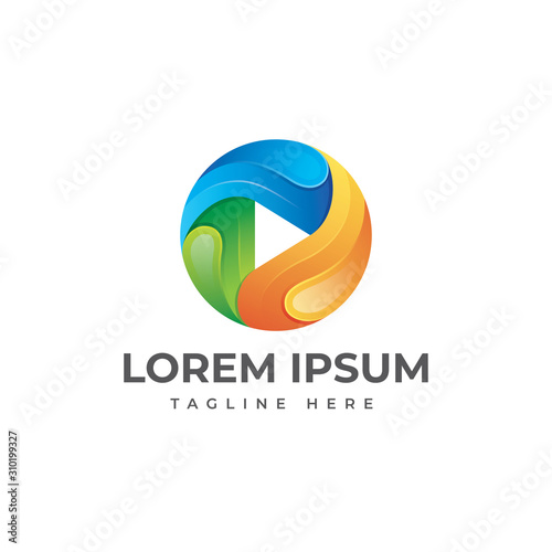 Free Download Colorful media logo design vector illustration - GFXLoad