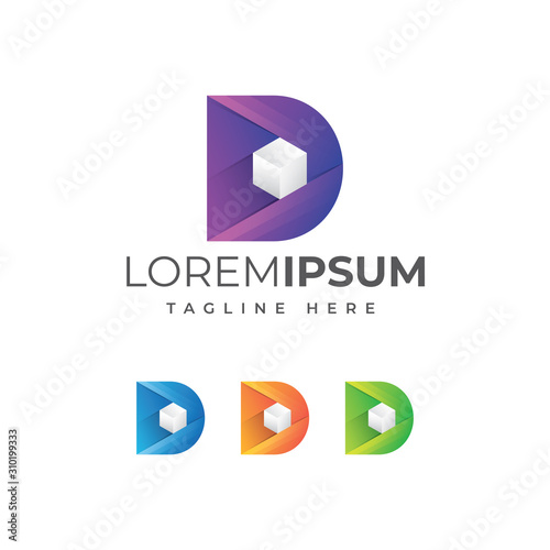 Free Download Letter D cube box logo vector - GFXLoad