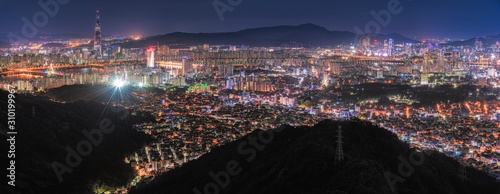 Photography Korea,Seoul city skyline and Lotte World at nigth....