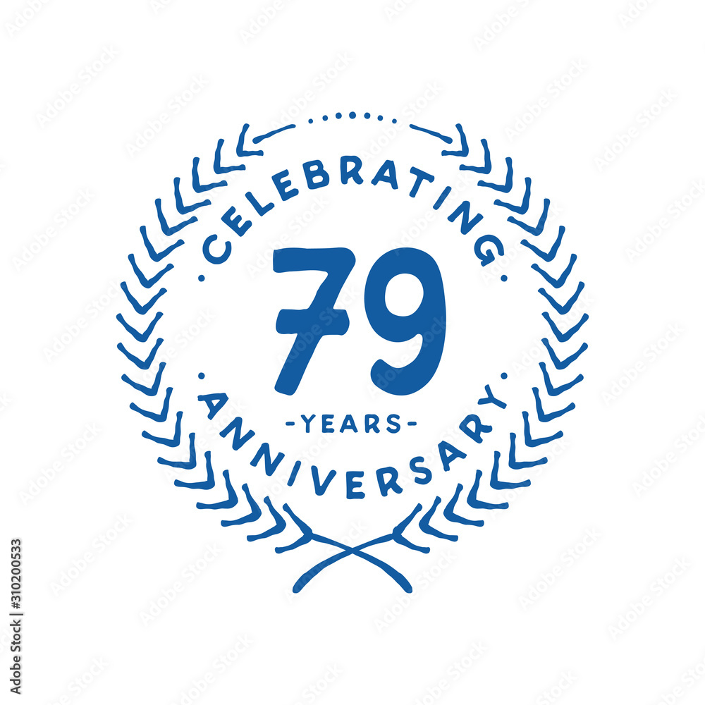 79 years design template. 79th logo. Vector and illustration. 79 years design template. 79th logo. Vector and illustration.