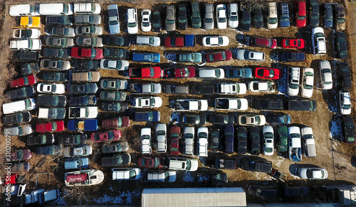 Cars in Junk Yard (drone)