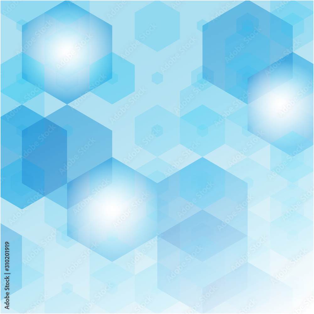 Fototapeta premium Vector abstract blue hexagonal background. eps10 illustration