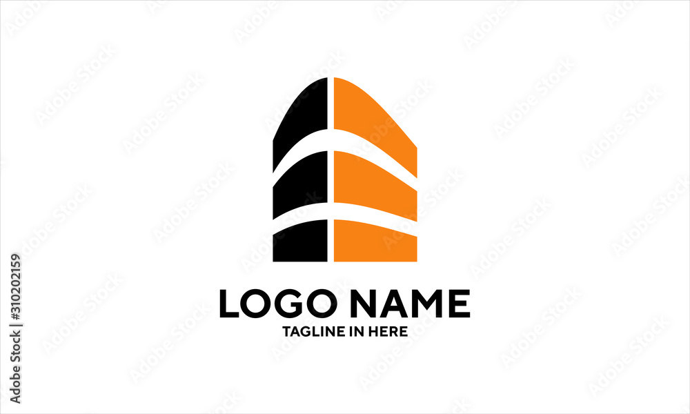 The logo of a high rise, abstract office building is suitable for the logo or symbol of a construction and building company The logo of a high rise, abstract office building is suitable for the logo or symbol of a construction and building company