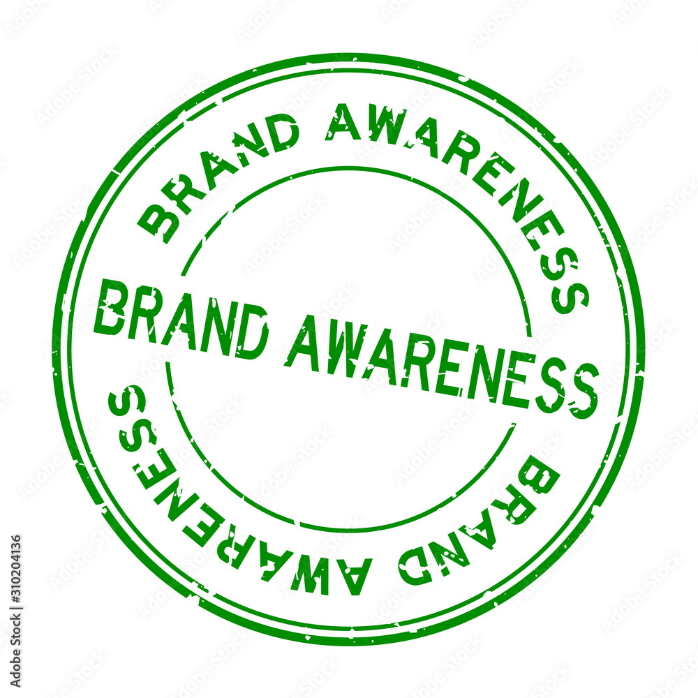 Grunge green brand awareness word round rubber seal stamp on white background Grunge green brand awareness word round rubber seal stamp on white background