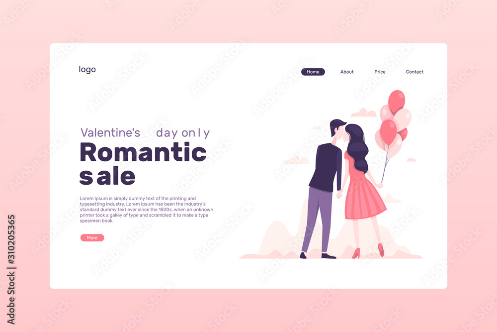 Landing page couple in love Landing page couple in love