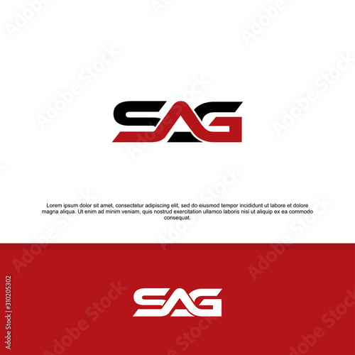 SAG initials logo, combined overlap logo letters Stock Vector | Adobe Stock