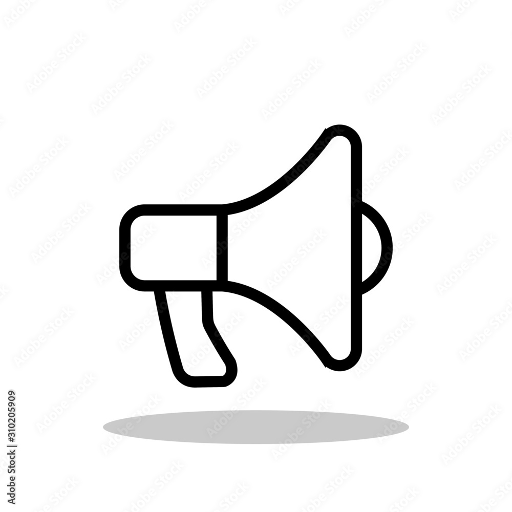 Megaphone icon in trendy flat style. Advertising symbol for your web site design, logo, app, UI Vector EPS 10. Megaphone icon in trendy flat style. Advertising symbol for your web site design, logo, app, UI Vector EPS 10.