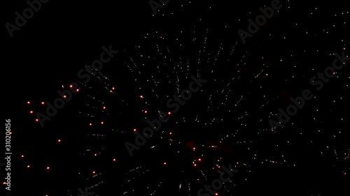 Coming in Happy New Year 2020 , background sparks on fireworks colorful in the night sky. night beautiful for festival party.