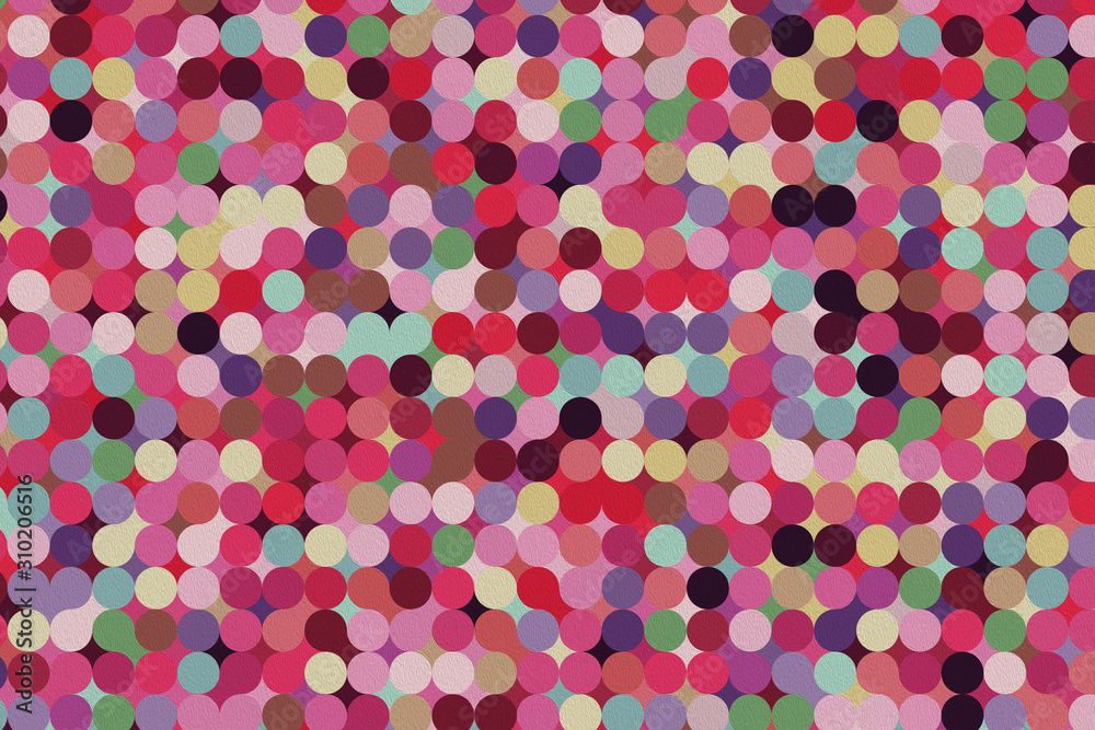 Colorful geometric pattern with different shapes. Oil painting on canvas style. Modern creative texture, minimal flat style. 