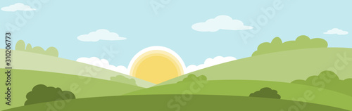landscape with tree and sun
