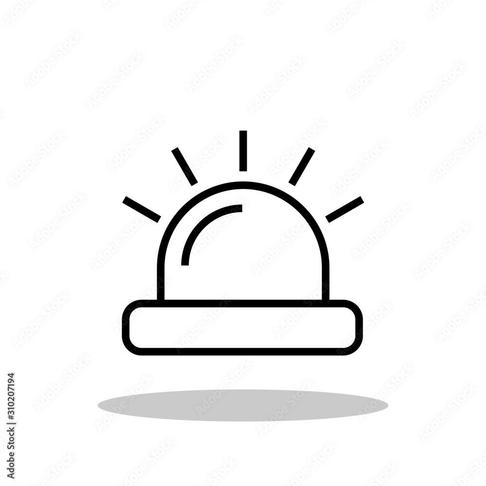 Fototapeta premium Police light icon in flat style. Siren symbol for your web site design, logo, app, UI Vector EPS 10.