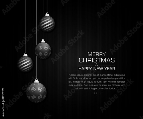 Elegant Christmas Background with Shining balls