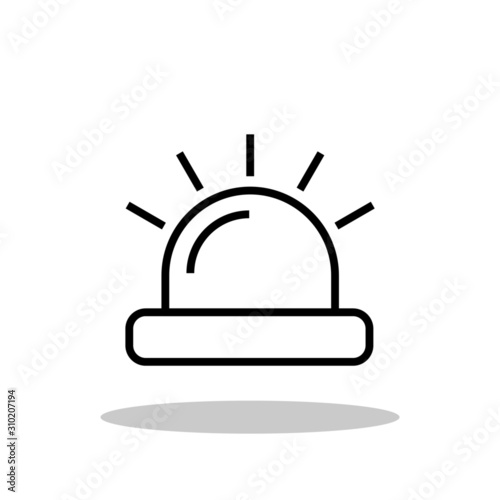 Police light icon in flat style. Siren symbol for your web site design, logo, app, UI Vector EPS 10.