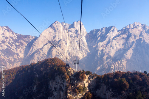 Huashan mountain view from tram