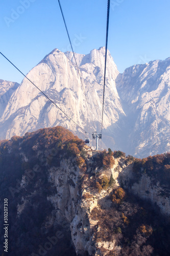 Huashan mountain view from tram