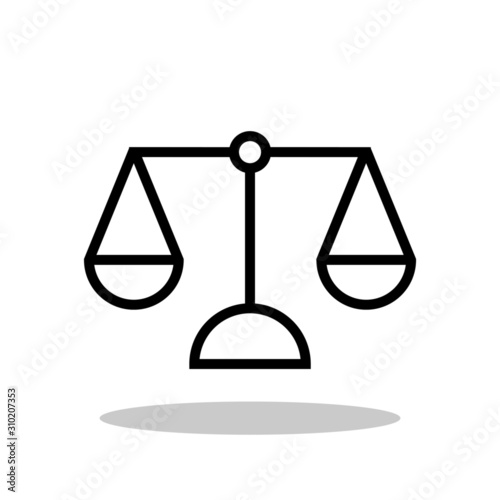 Scale icon in flat style. Judgment symbol for your web site design, logo, app, UI Vector EPS 10.