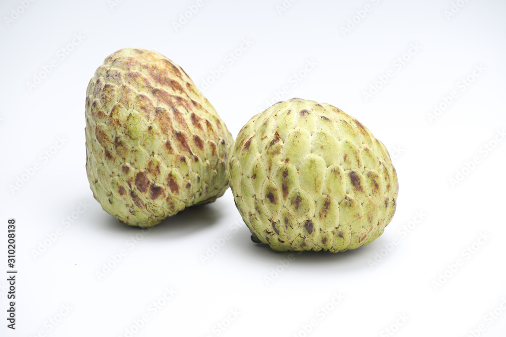 Custard apple fruit isolated on white background Custard apple fruit isolated on white background