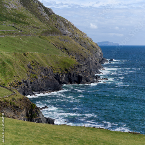 Scenic view of coastline, Ballyferriter, County Kerry, Ireland photo