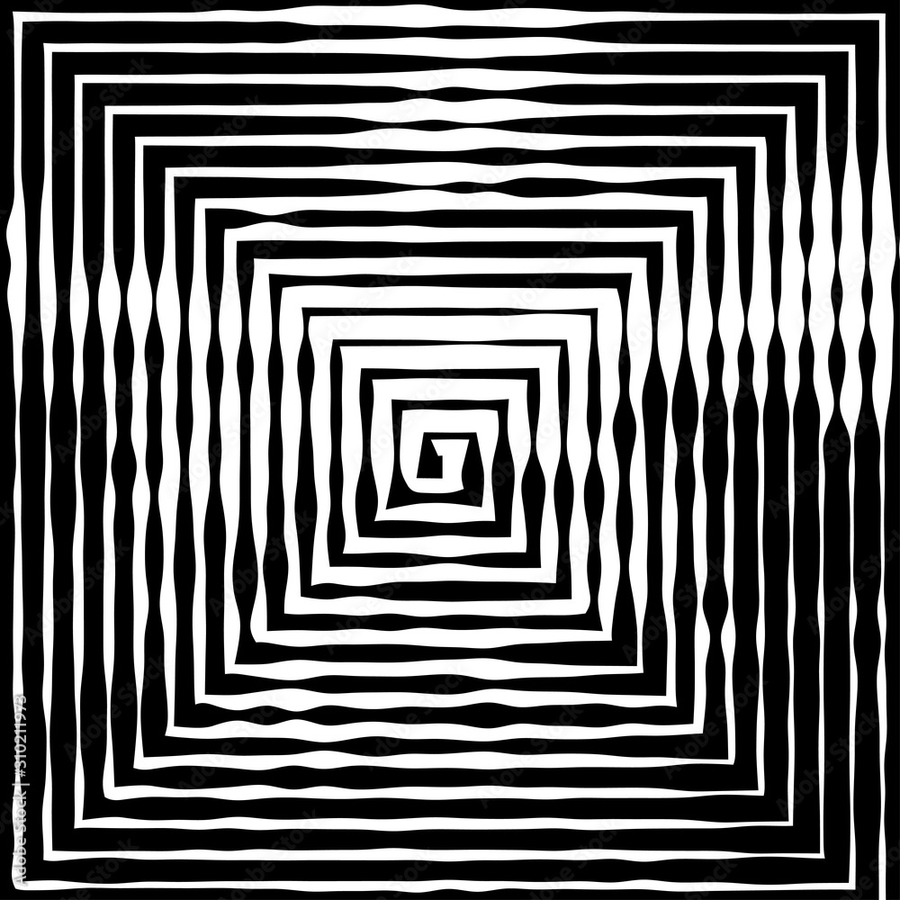 Abstract background. Vector illustration of psychedelic square, twisted comic effect, vortex background. Hypnotic square Abstract background. Vector illustration of psychedelic square, twisted comic effect, vortex background. Hypnotic square