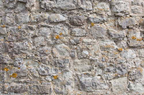 Close-up view of cobbled wall