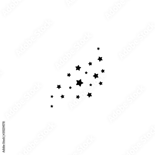stars with sparkles. Sturdust  confetti template. Vector illustration.
