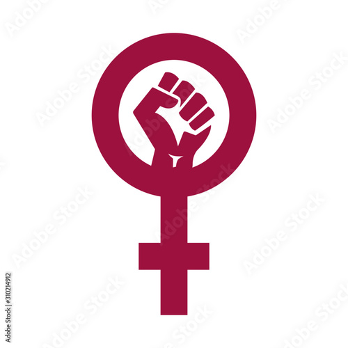 Women resist symbol. Woman fist vector illustration. Isolated background 