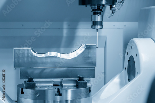 Obraz na plátně The Coordinate Measuring machine ,CMM probe  attached on the 5 axis CNC milling machine
