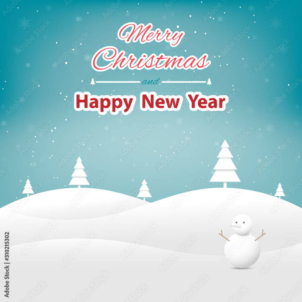 Merry Christmas Landscape. Happy New Year
