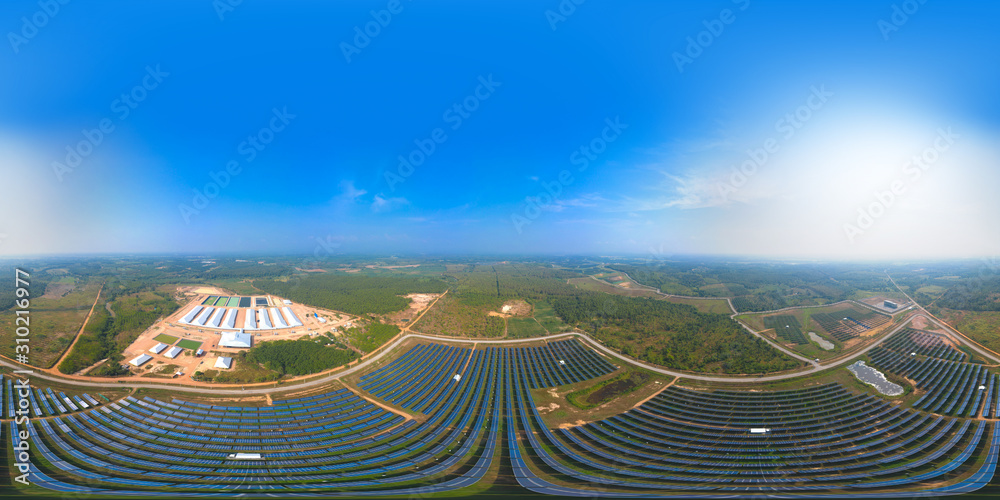 Solar Module 360 View 360 panorama by 180 degrees angle seamless panorama of aerial view of ...