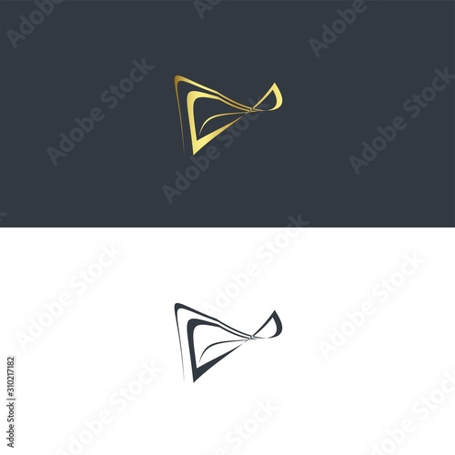 Free vector gold line abstract logo design