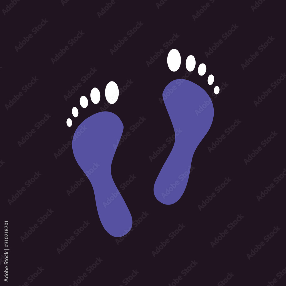 Cute human footprints. Vector footprint silhouette set in cartoon style. Cute human footprints. Vector footprint silhouette set in cartoon style.