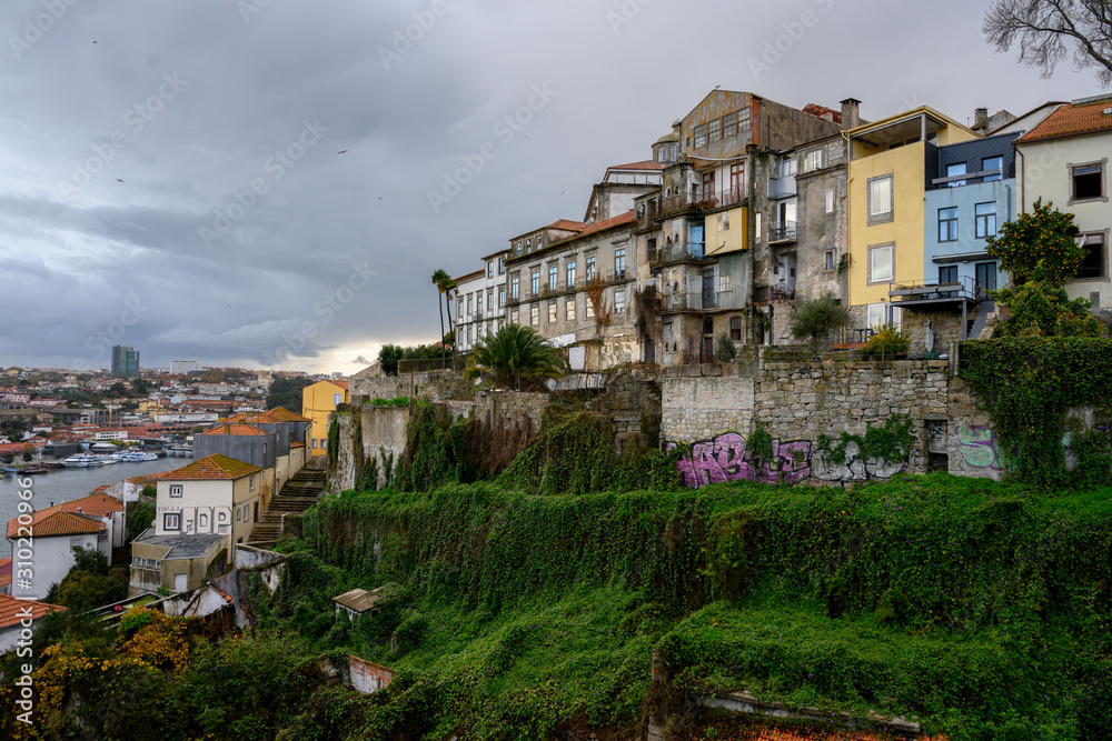 Buildings on a hillside in Se do Porto, Porto, Northern Portugal, Portugal