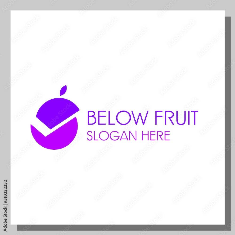 below fruit logo, can be used for website and company logos