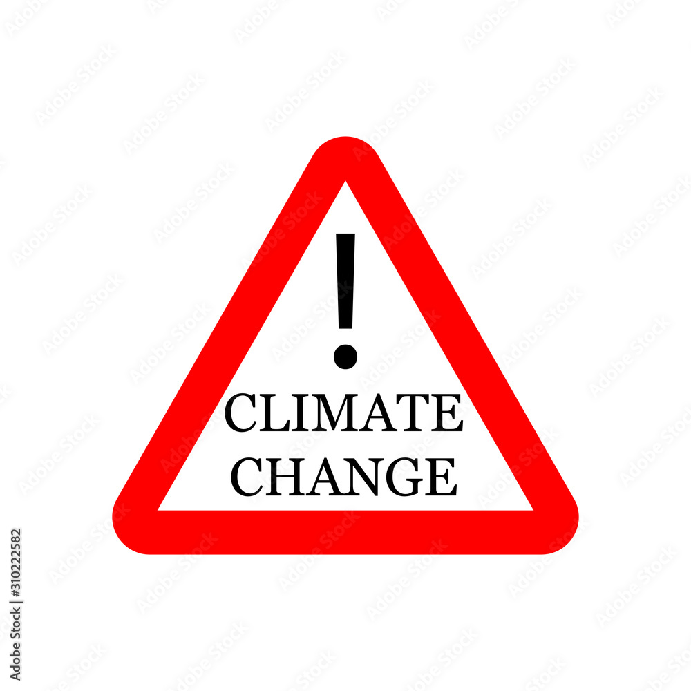 Climate change sign, isolated on white background Climate change sign, isolated on white background