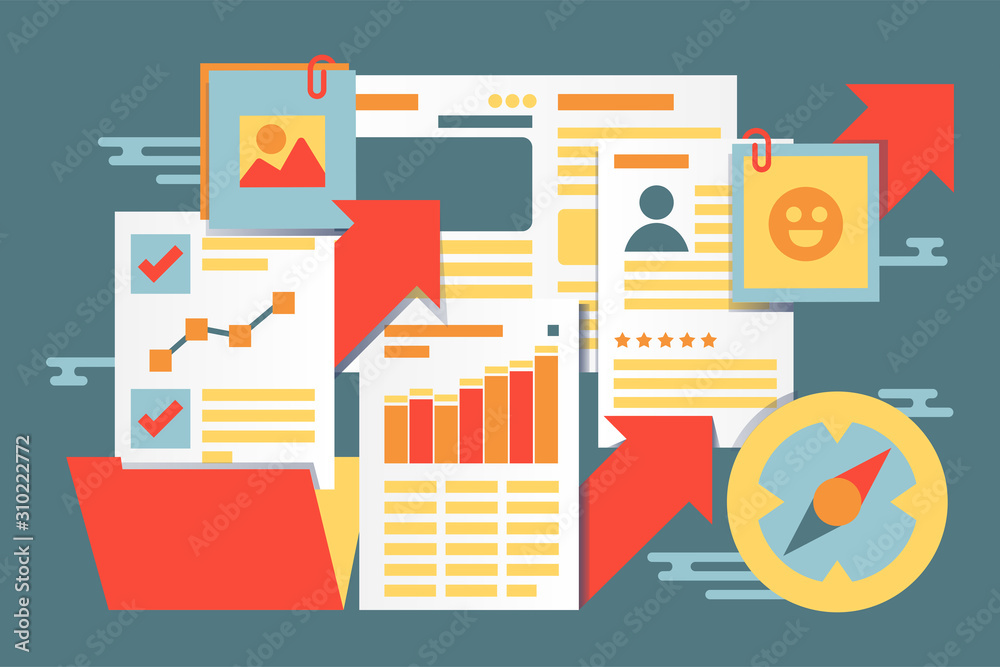 Company stats report abstract vector illustration Company stats report abstract vector illustration
