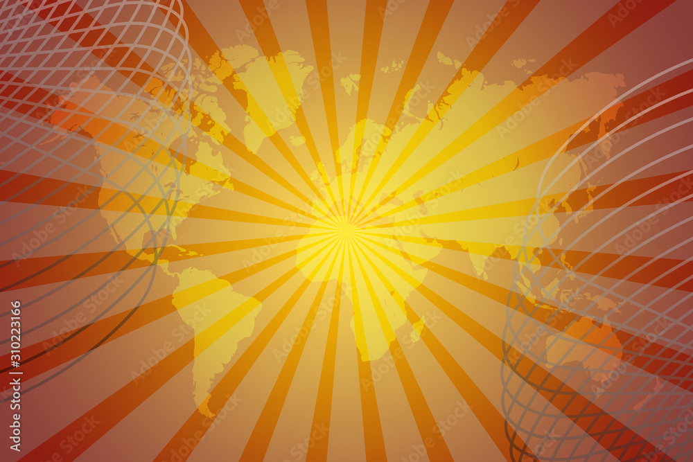 Fototapeta premium abstract, orange, design, wallpaper, illustration, light, yellow, red, graphic, pattern, backgrounds, art, color, texture, sun, wave, space, bright, concept, fire, glow, motion, backdrop, lines, line
