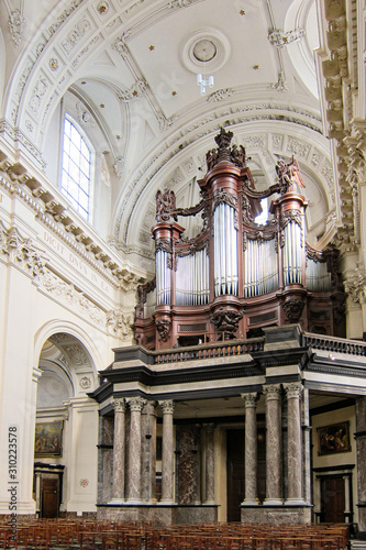 Big organ hall in the medieval cathedral.